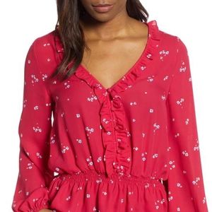 Roselyn Ruffle Detail Smock Waist Blouse
